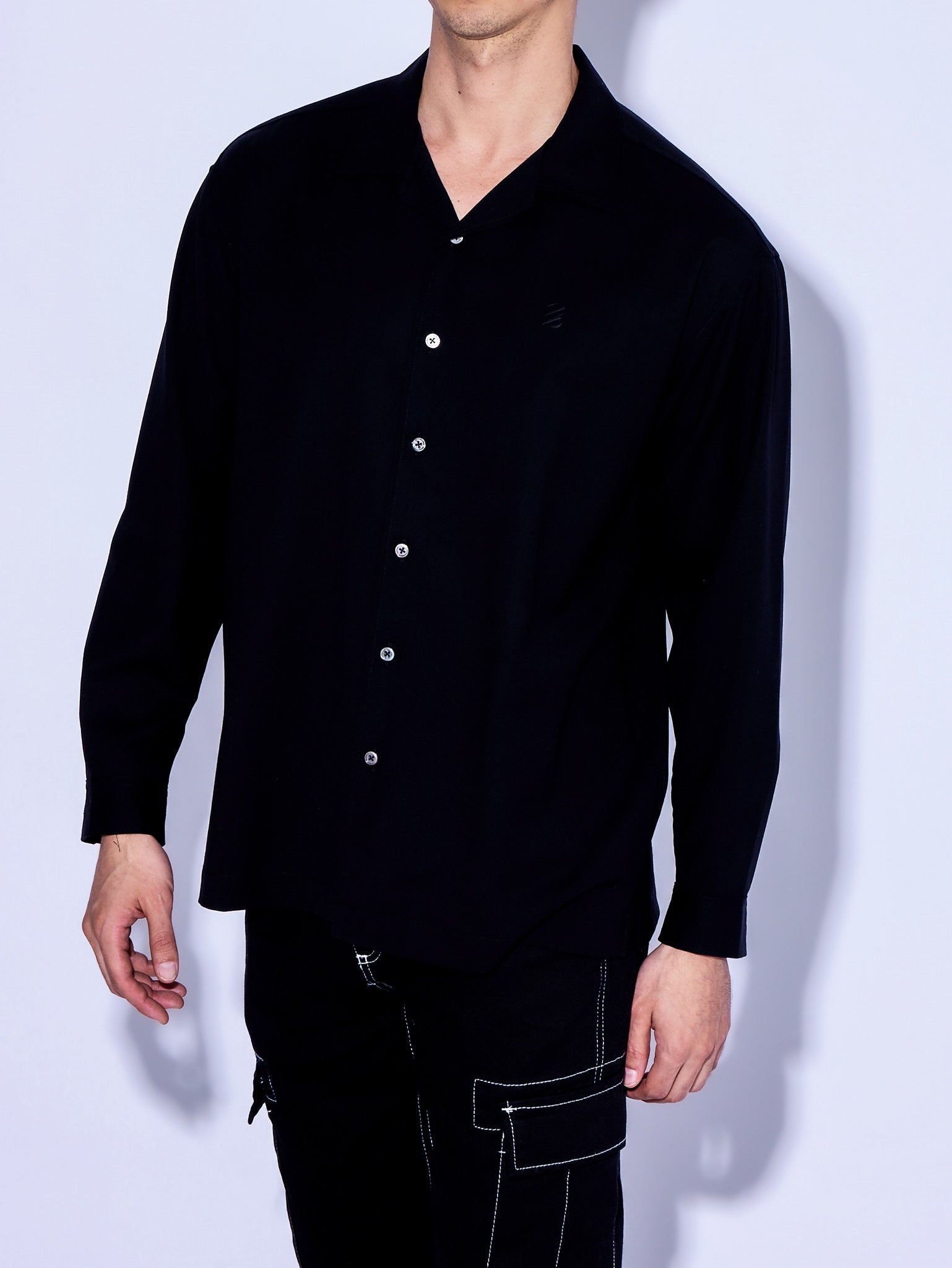 Open Collar Long Shirt